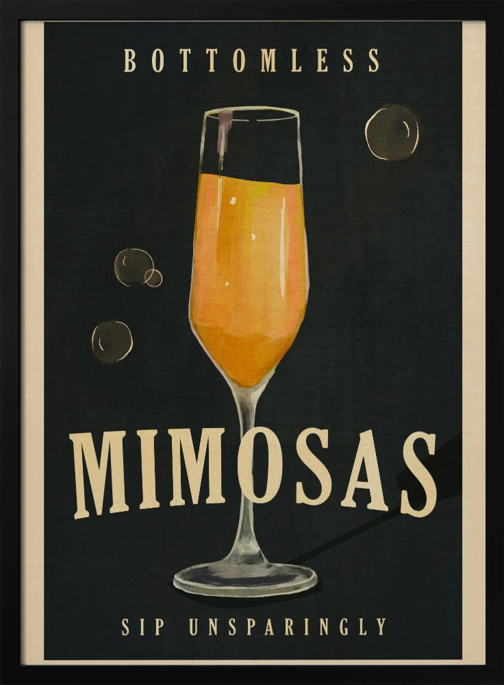 Bottomless Mimosas Art Deco Cocktail Bar Art