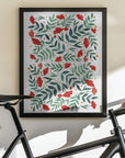 Magical watercolor flowers – green and red