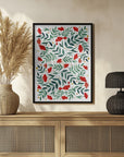 Magical watercolor flowers – green and red