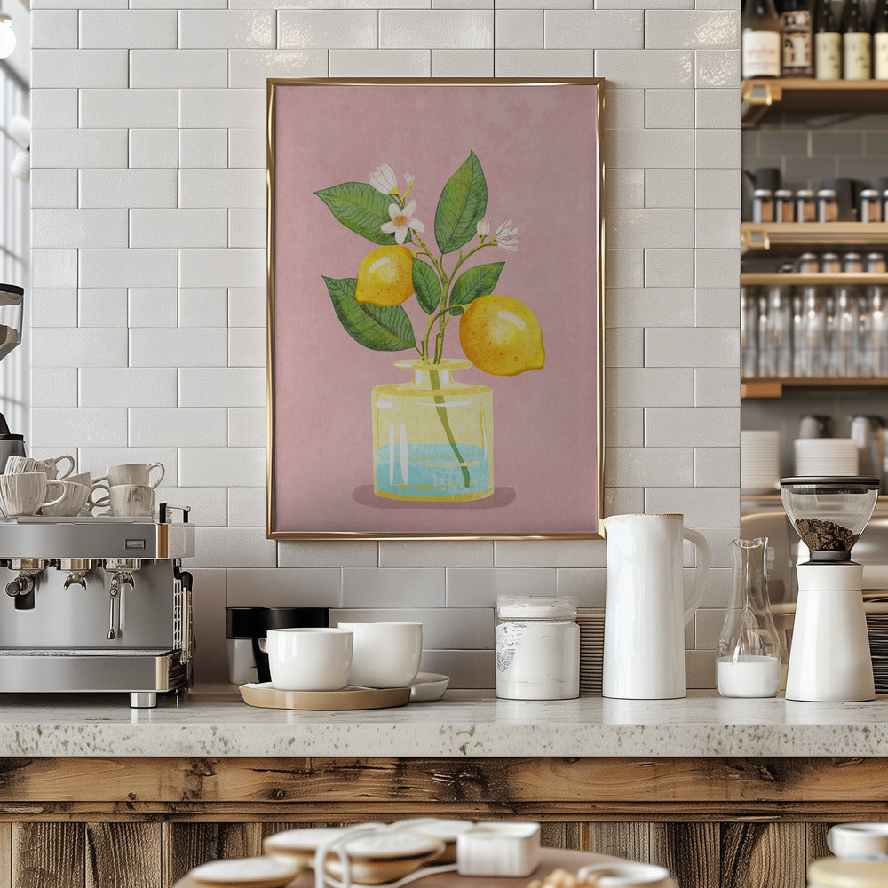 Lemon Bunch In Vase