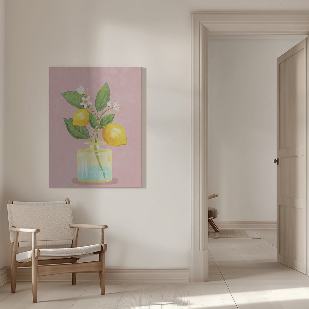 Lemon Bunch In Vase
