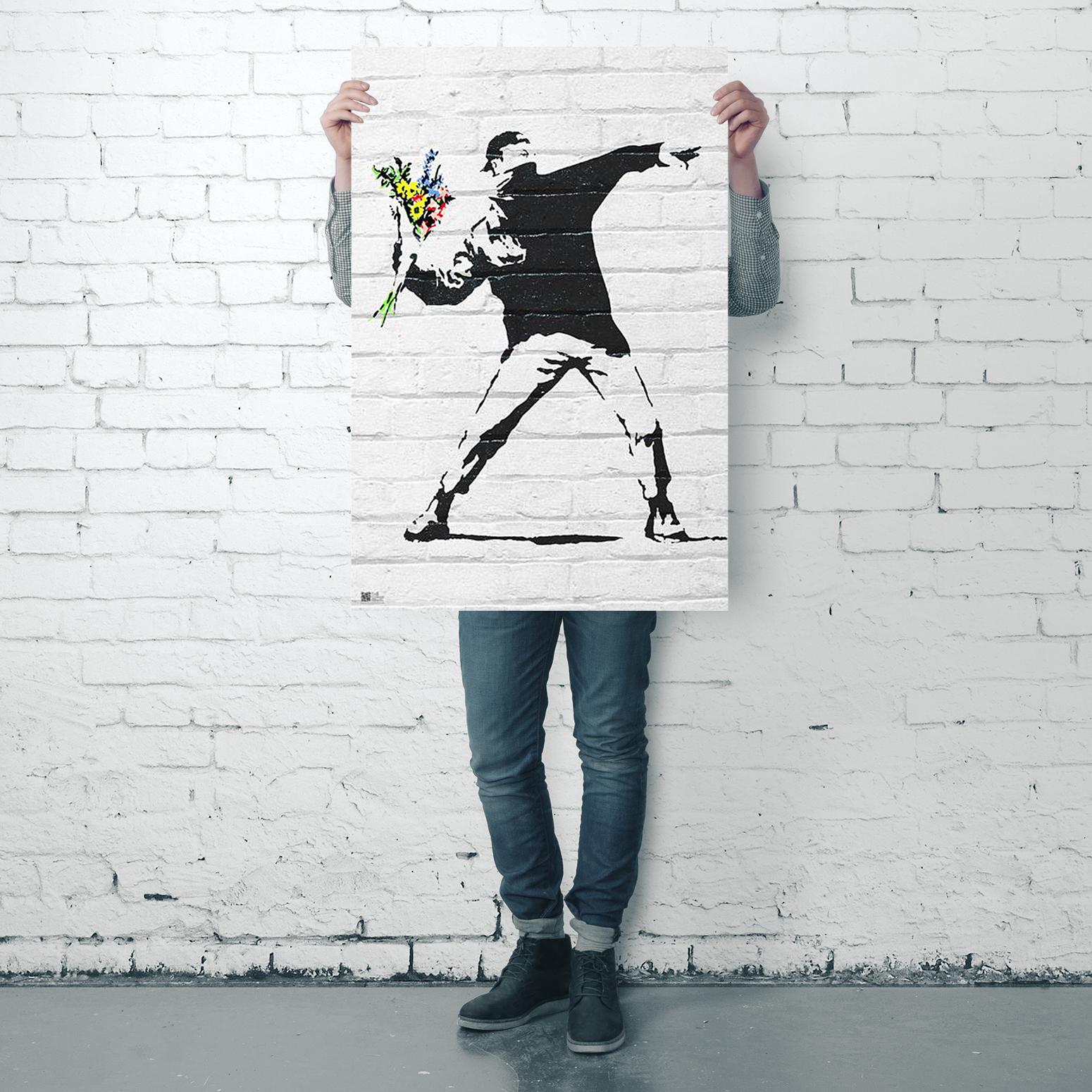 Banksy Poster Throwing Flowers – Wallister - Poster & More